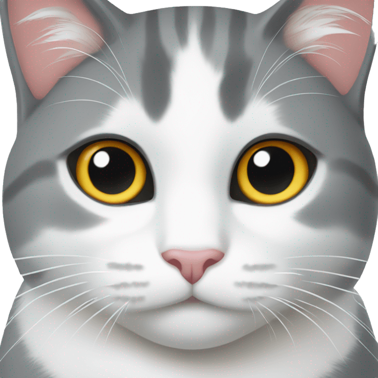 A grey and white cat emoji