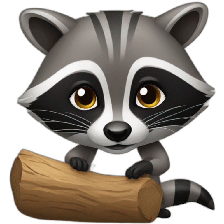 Raccoon working emoji