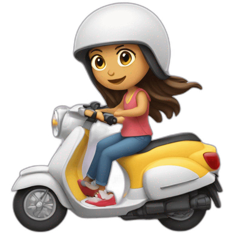 Fille dabe en scooter emoji