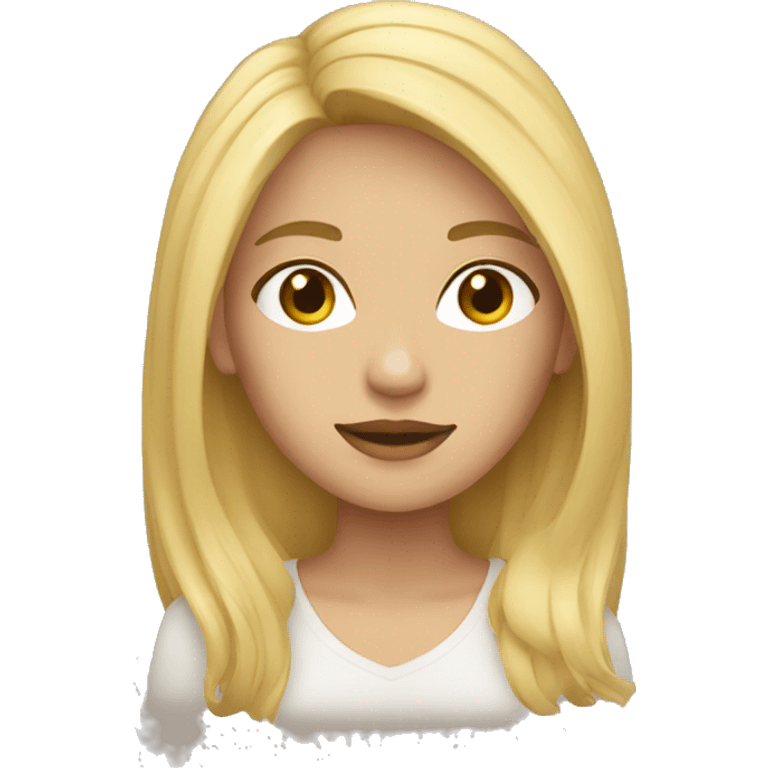 mujer pelo largo rubia emoji