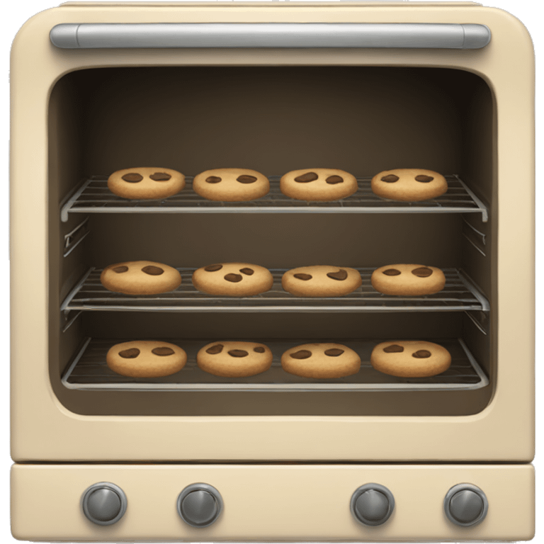 Beige oven with cookies emoji