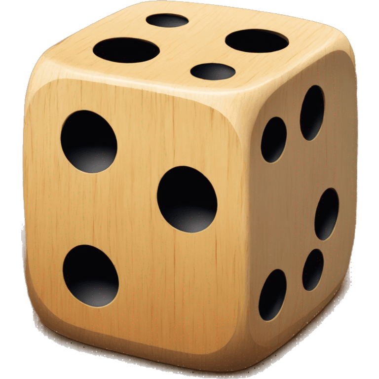 wooden dice with x2 carved on it emoji