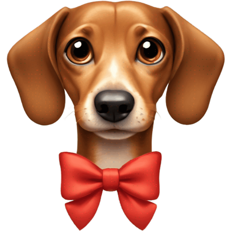 weiner dog with a bow emoji