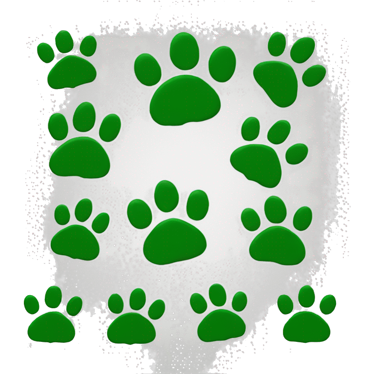 paw prints color green emoji