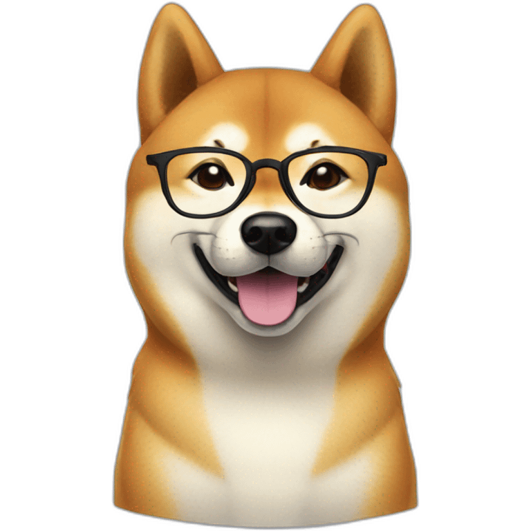 Shiba inu with glasses emoji