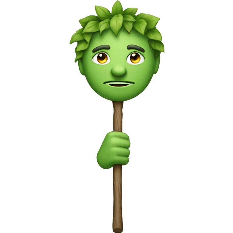 green man holding a stick emoji