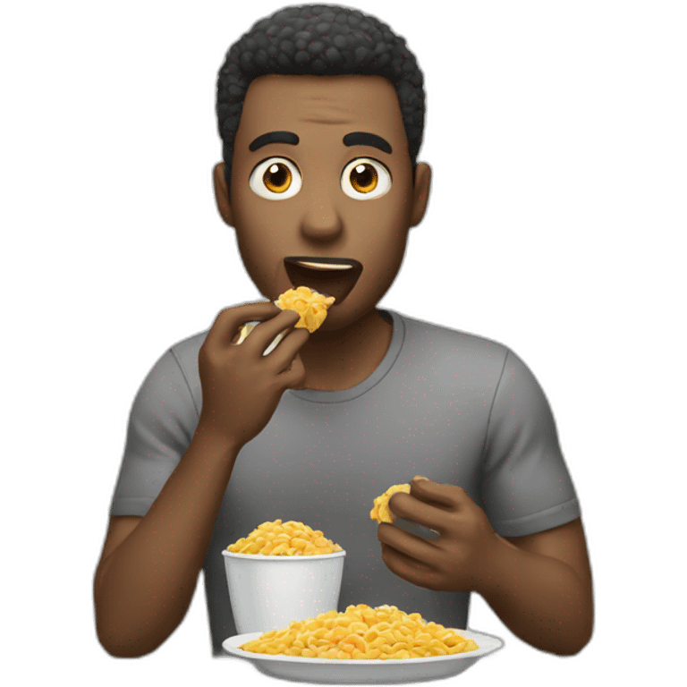 man eating a lot emoji