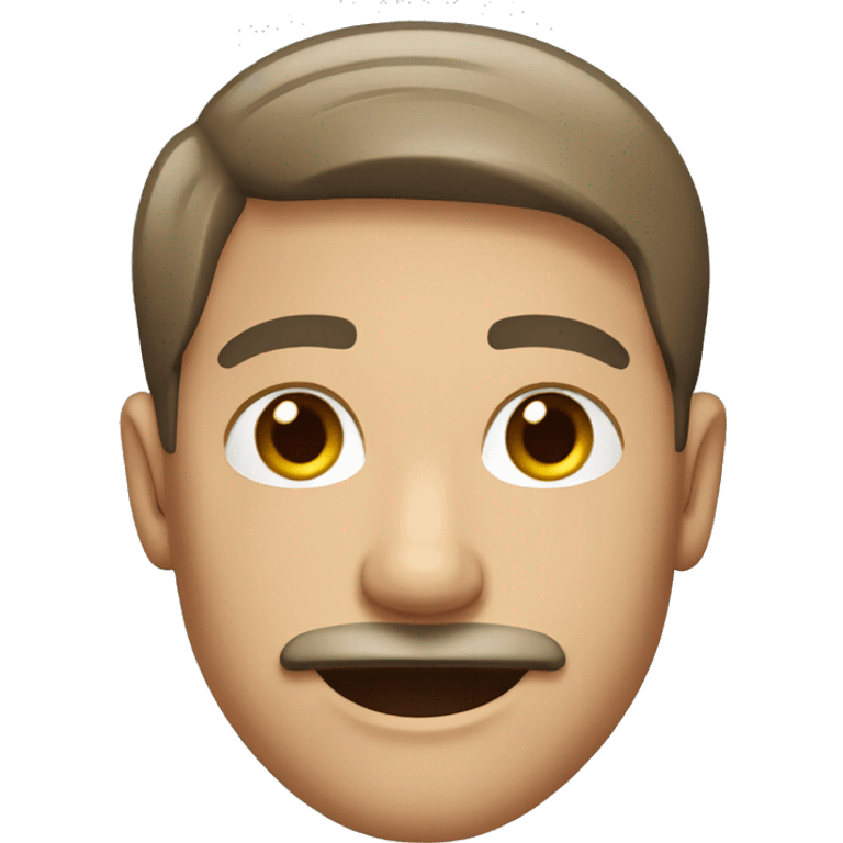 male, short hair, mustache, smiling, hazel eyes emoji