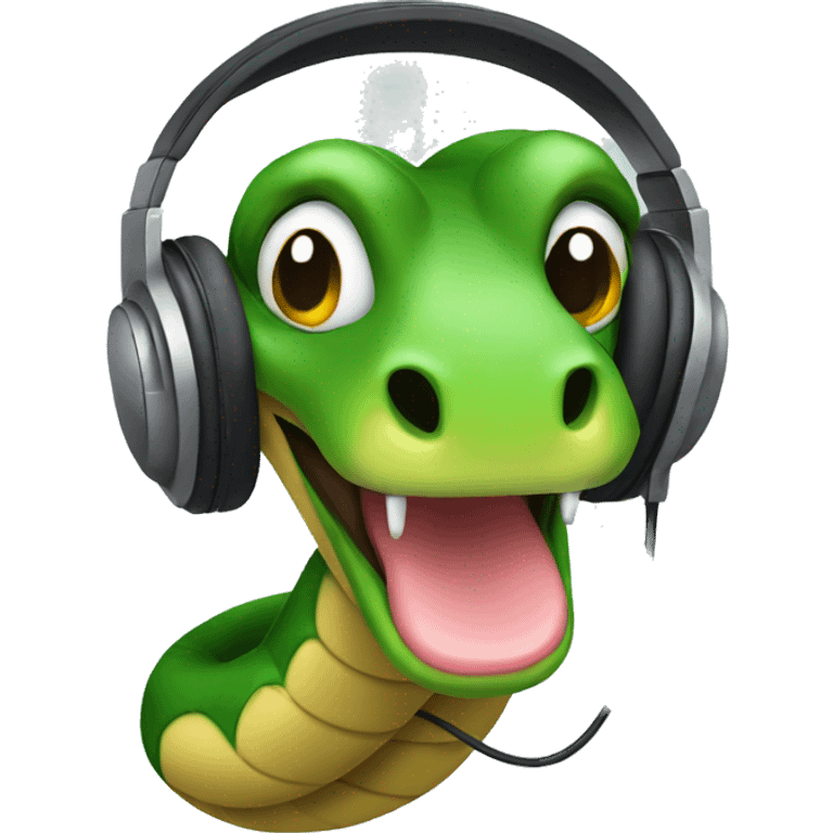 Snake wearing headphones emoji