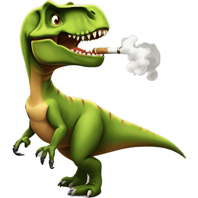 T-rex smoking emoji