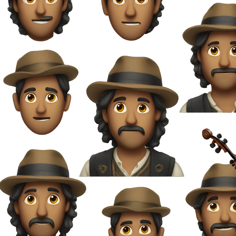 Gypsy men in a hat with violin emoji