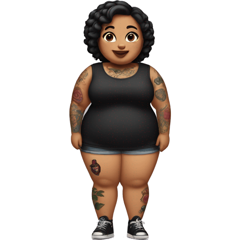 Alternative fat girl with tattoos emoji