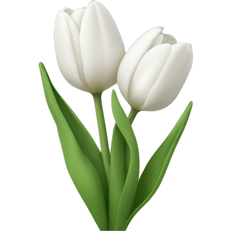 White cute tulips  emoji