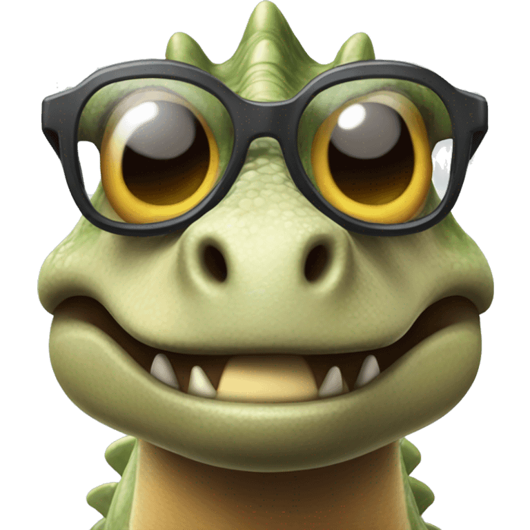 Dinosaurio con gafas  emoji