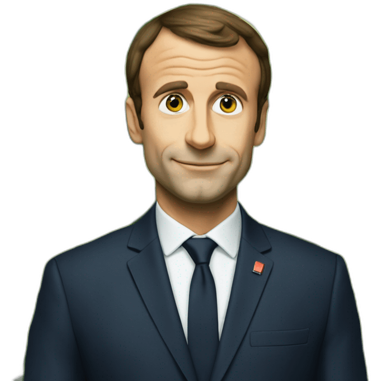 Macron with a cucumber in his... emoji