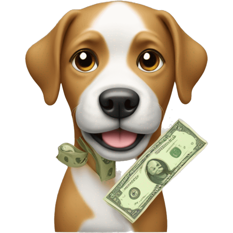 Dog with money emoji