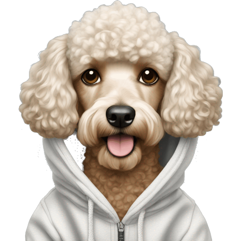 Dog poodle wearing a hoodie emoji