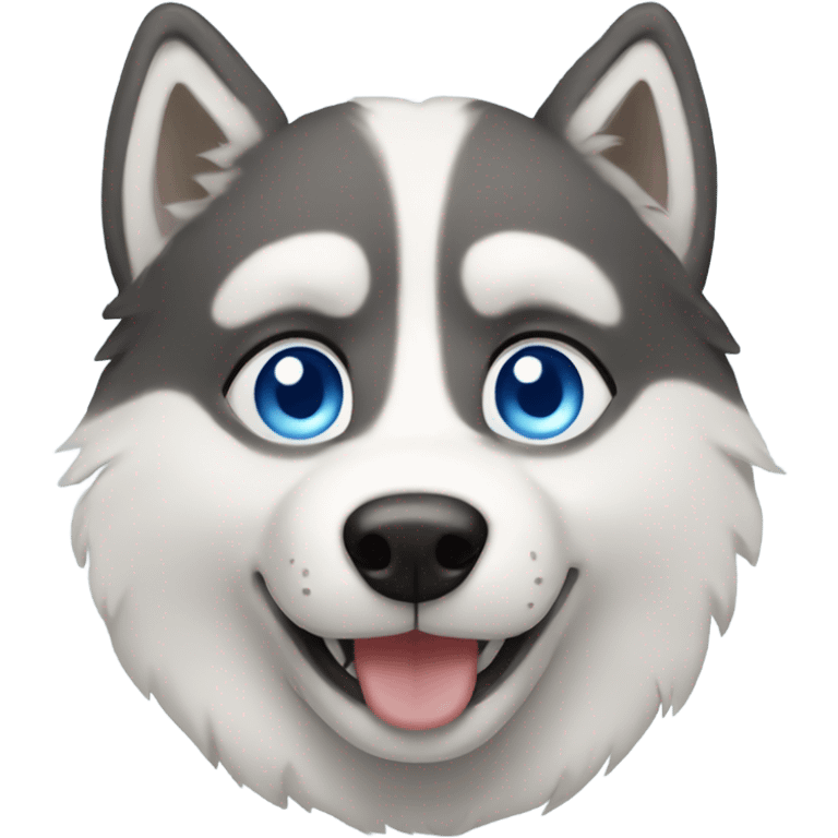 Husky with blue eyes emoji