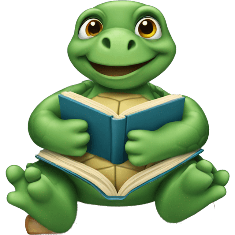 Turtle read book emoji