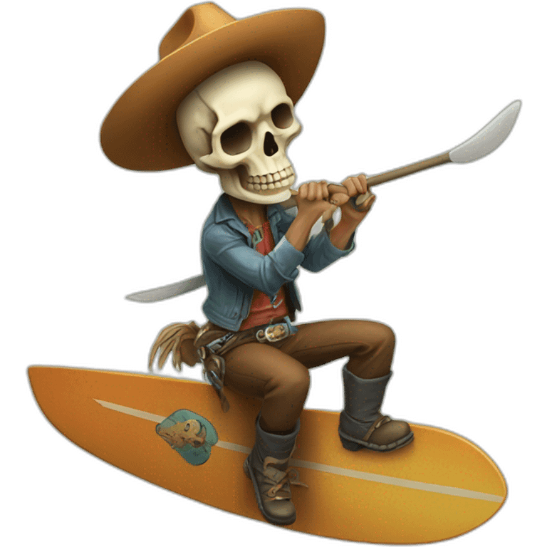 skull surfer cowboy emoji