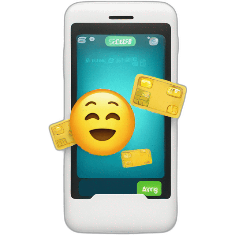 mobile with a banking app inside emoji