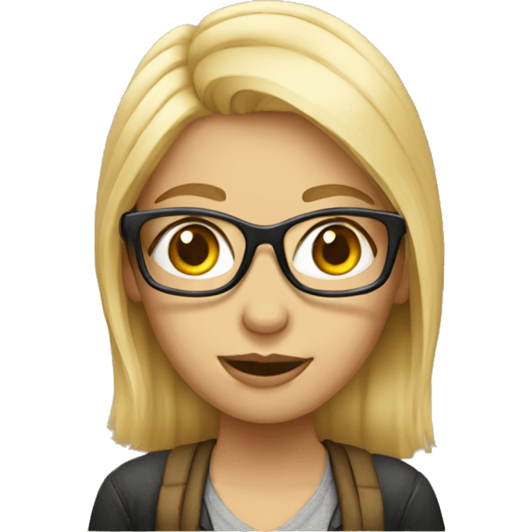 nerd blonde girl  emoji