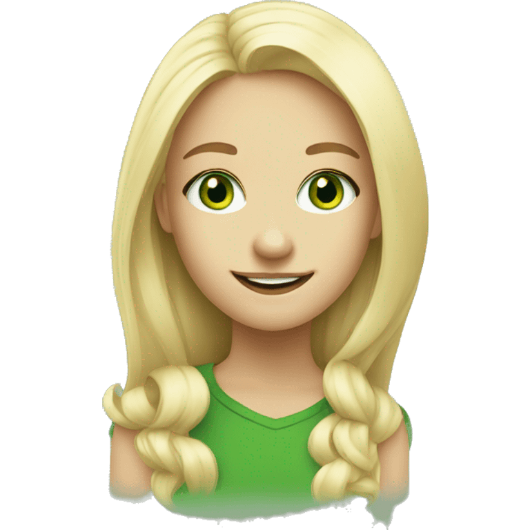 smiling blonde green eye girl portrait emoji