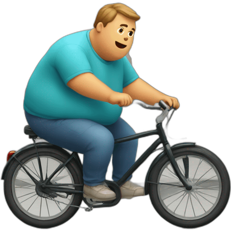 Obese man on a bike emoji