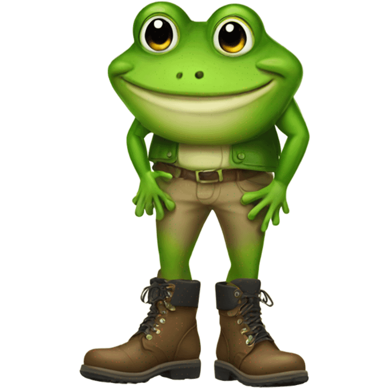 Frog wearing boots emoji