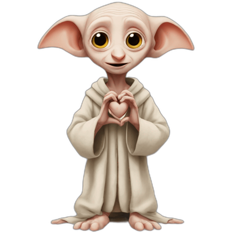 dobby making a heart with his hands emoji