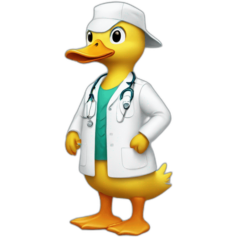 Duck with doctor clothes emoji