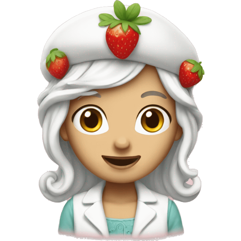 white strawberry shortcake  emoji