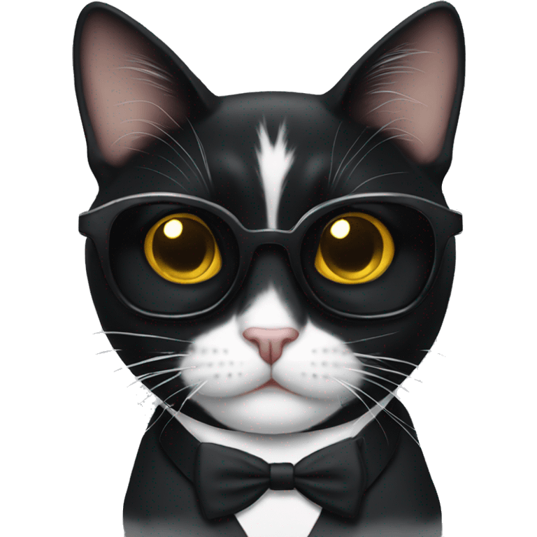 tuxedo cat with sunglasses emoji