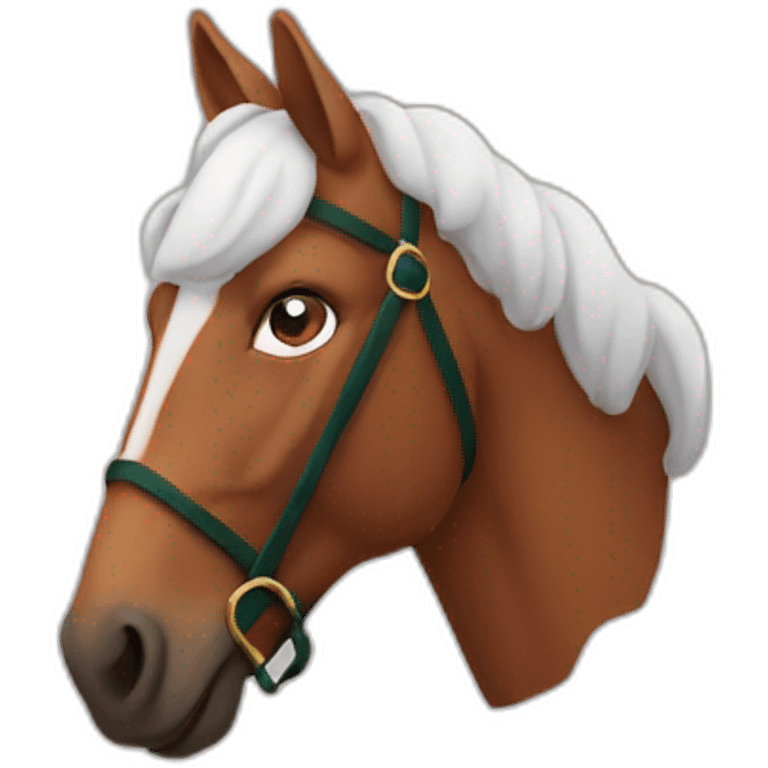 Cheval en père Noël emoji