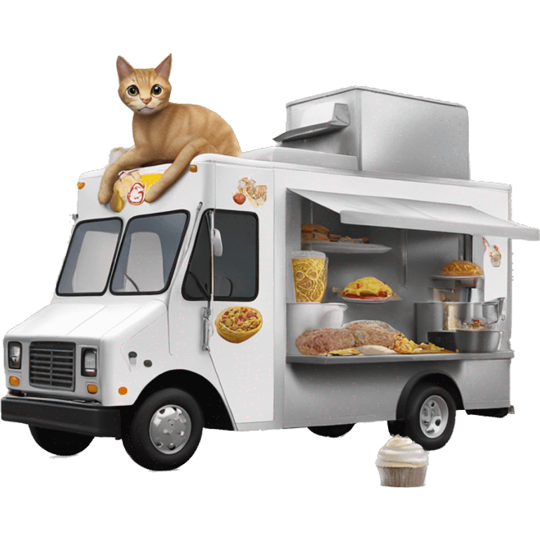 Realistic Cat Woman’s plastic dream house food truck  emoji