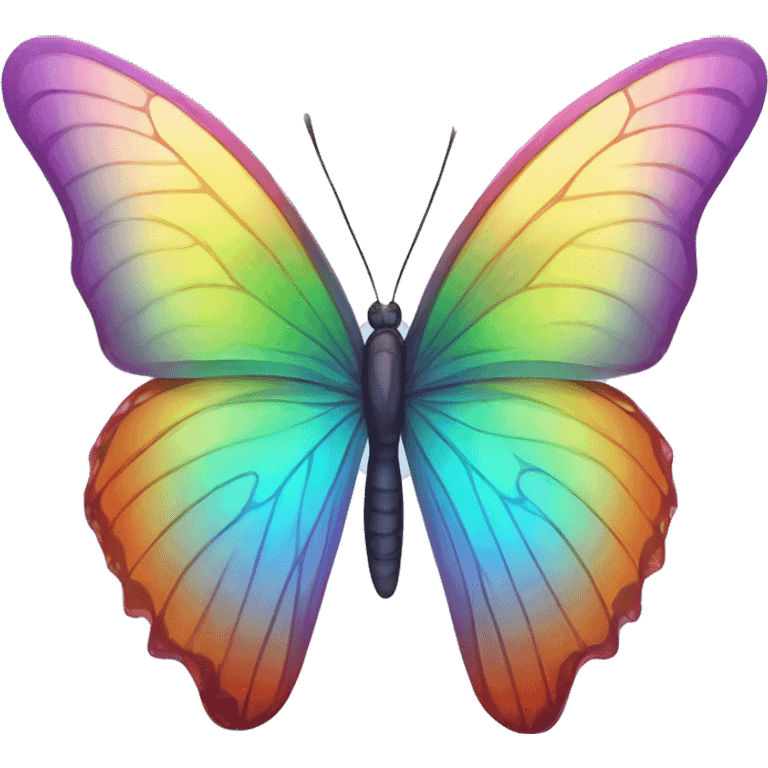 Iridescent glossy rainbow butterfly emoji