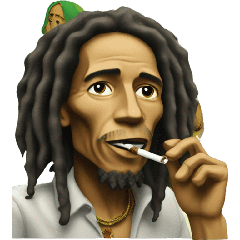 Rastafarian Bob Marley smoking a spliff  emoji