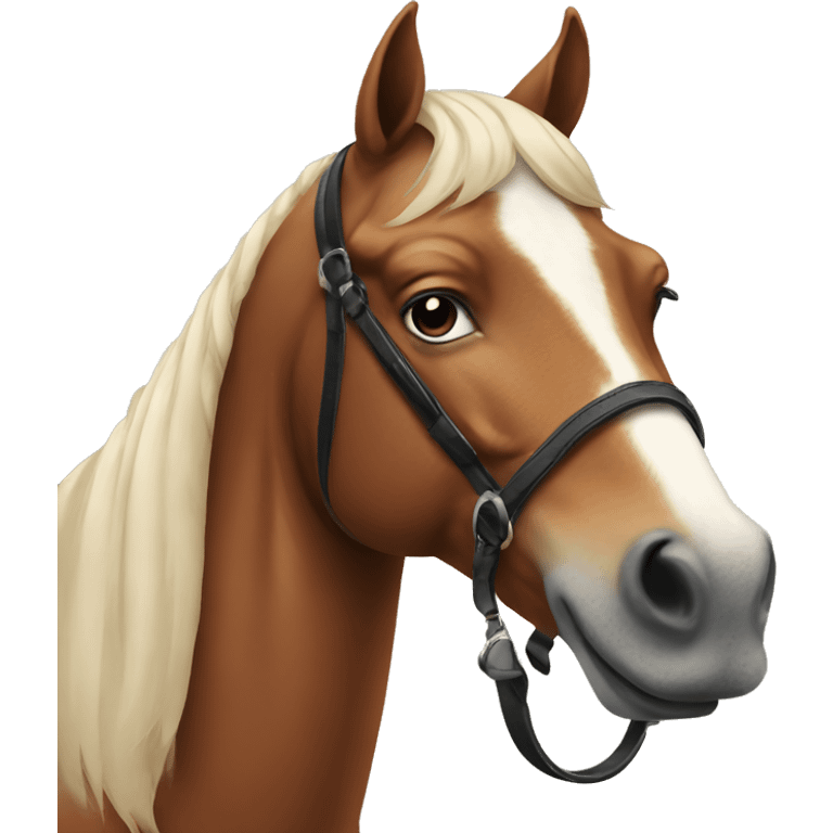 A horse with a handlebar mustache  emoji