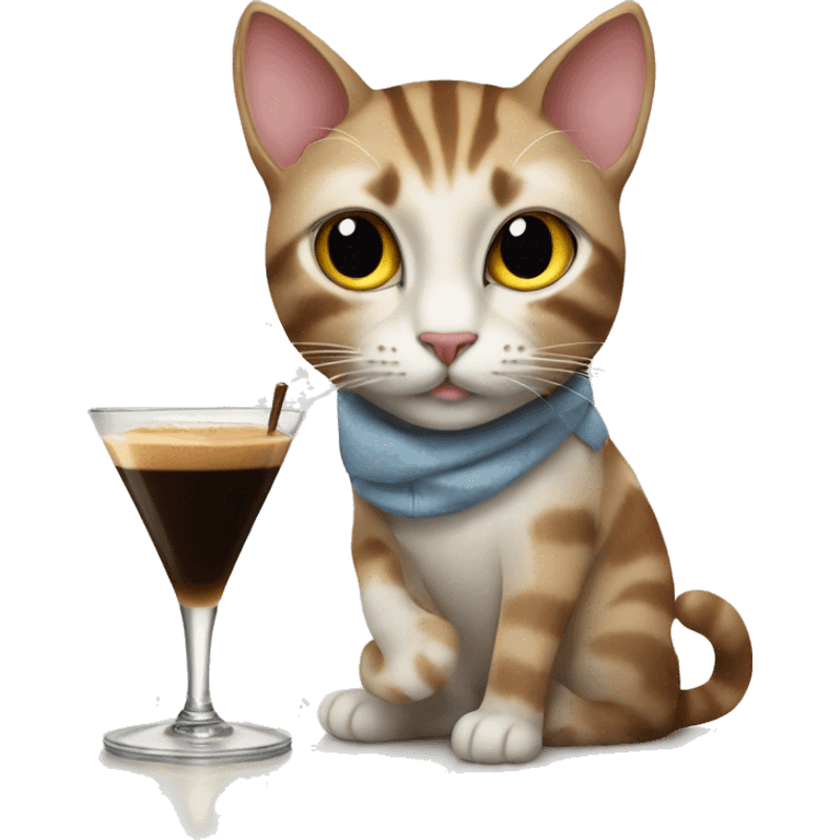 Cat drinking an espresso martini  emoji