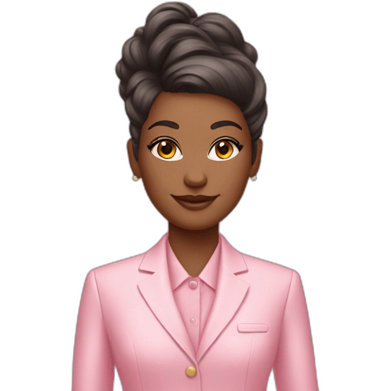 cosmetologist avatar dressed in pastel pink American suit emoji