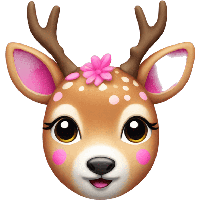 Cute deer w pink detail emoji