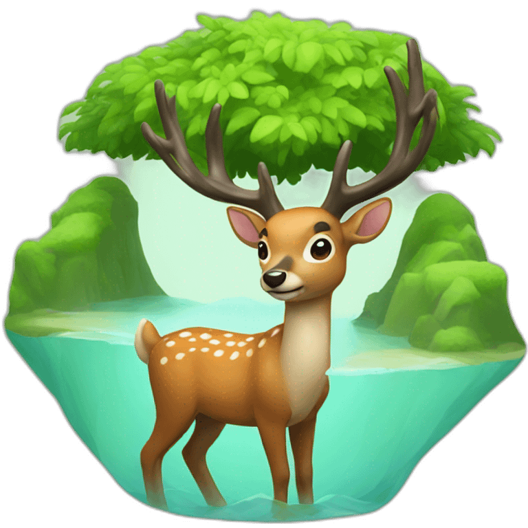 Deer in his island emoji