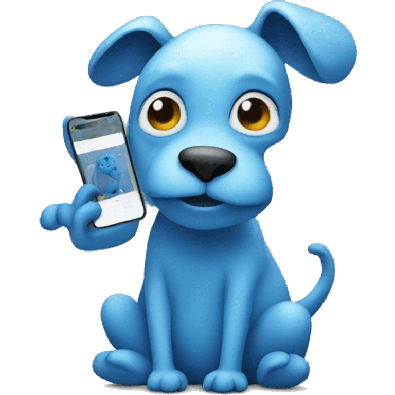 blue animal scrolling on phone  emoji