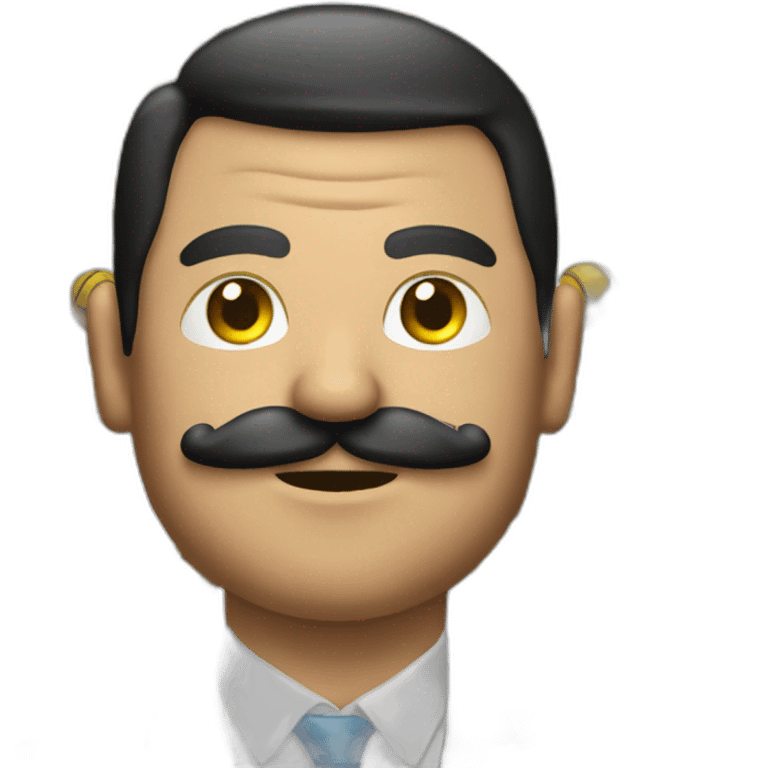  Man with mustache Expressively strenuously carrying a lot of balls emoji