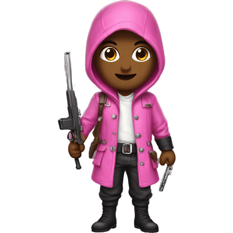 Assassin wearing pink clothing emoji