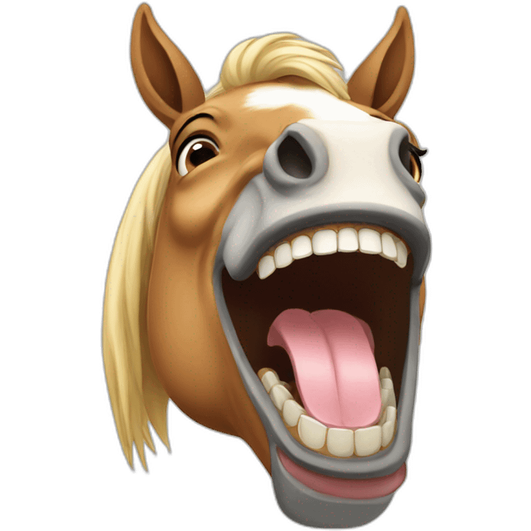 horse with human teeth emoji