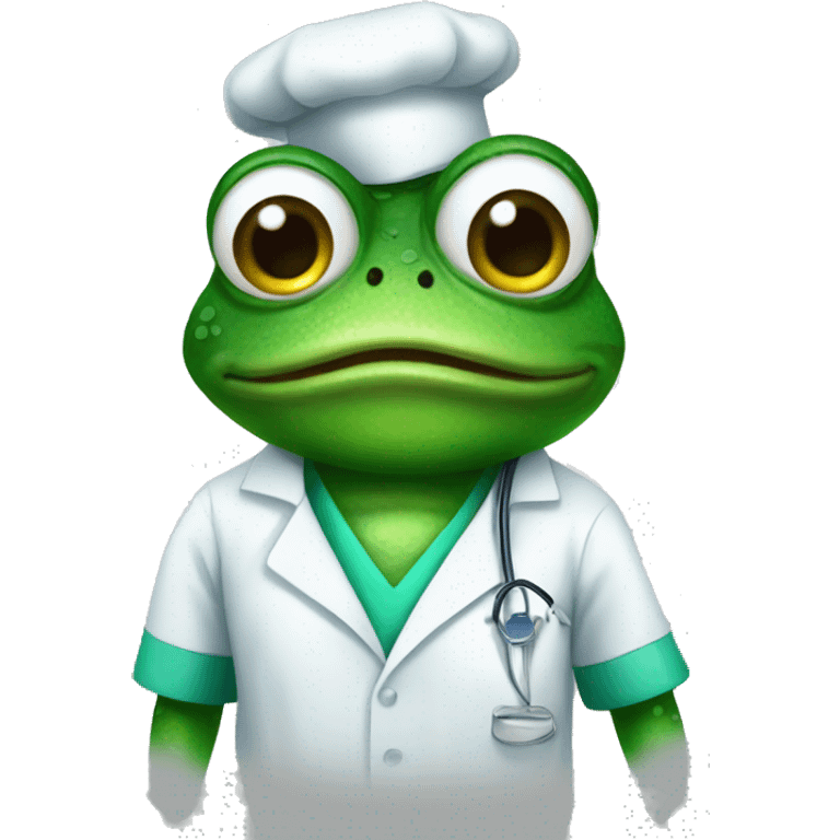 Frog Pepe wearing surgeon clothes emoji