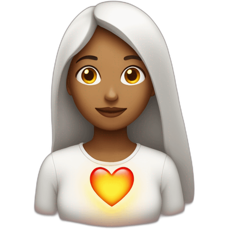 Mujer con luz en el corazón emoji