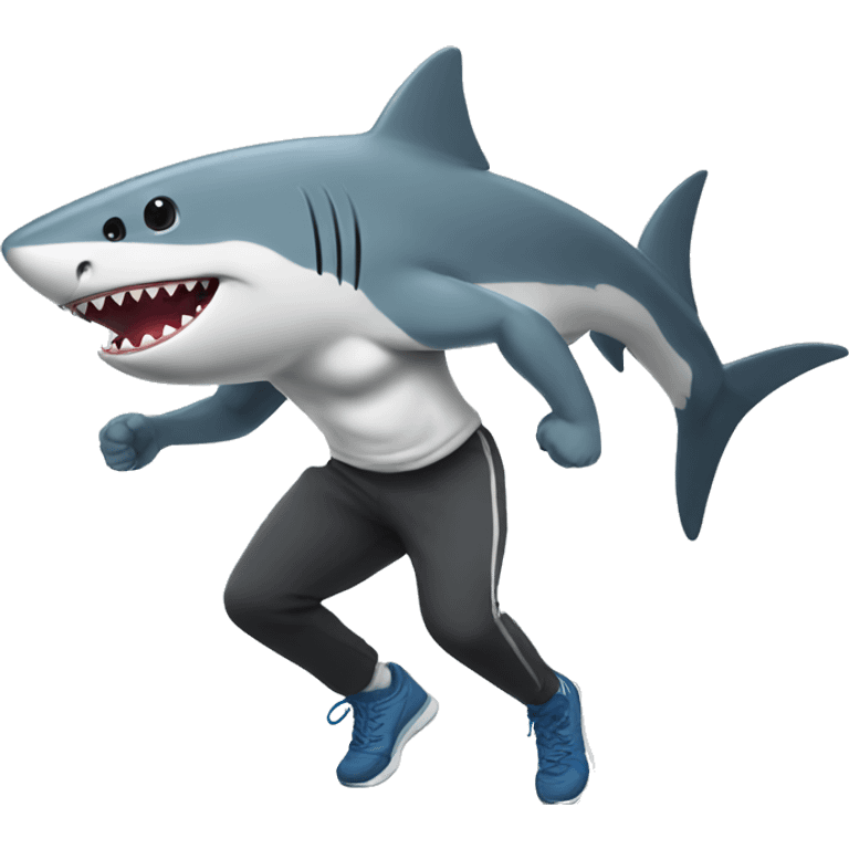 Shark doing gym emoji