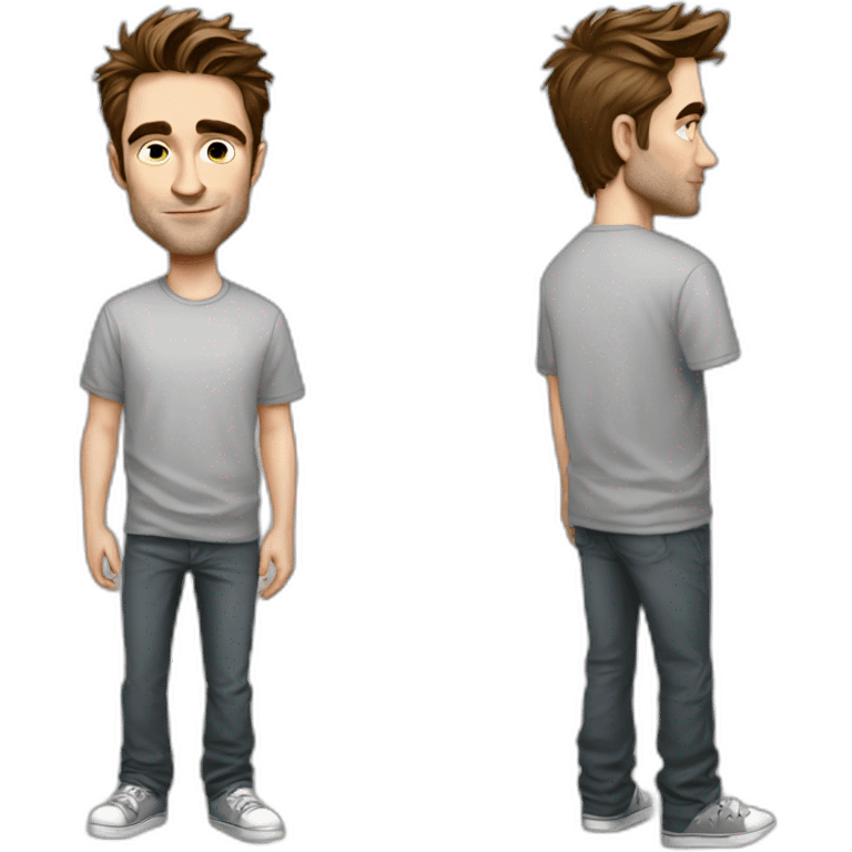 robert-pattinson cartoon wearing tee emoji